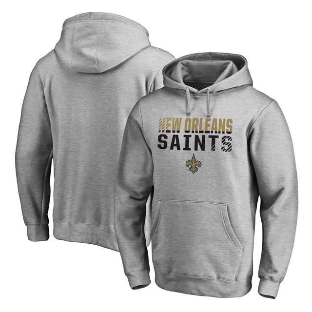 New Orleans Saints NFL Pro Line by Fanatics Branded Ash Iconic Collection Fade Out Pullover Hoodie 90Hou